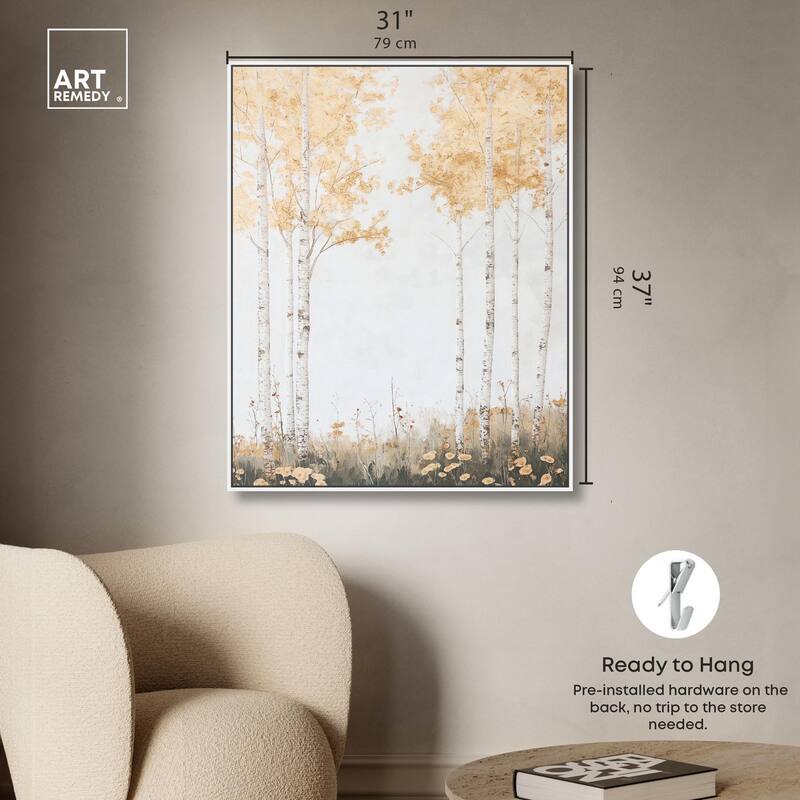 Pale Birch Reverie Canvas by Art Remedy