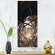 preview thumbnail 12 of 13, Designart 'Fractal Flower with Golden Rays' Oversized Floral Wall CLock 12 in. Wide x 28 in. High