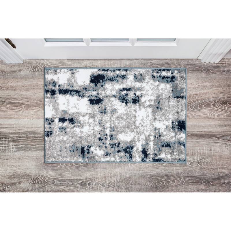 World Rug Gallery Contemporary Abstract Distressed Area Rug