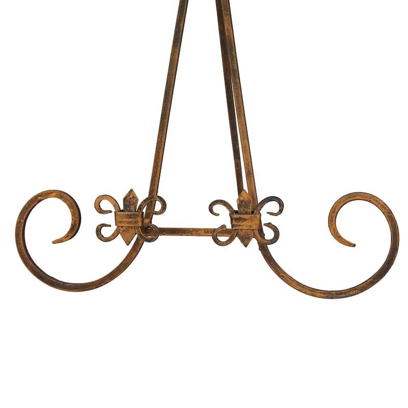 Gold Metal Scroll Display Easel with Foldable Stand