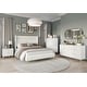 preview thumbnail 1 of 27, CraftPorch Corduroy 4-pieces Glam White Bed with White Furniture Bedroom Set