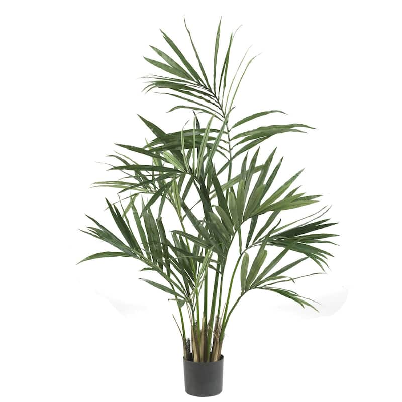 Artificial Palm Tree 5ft - Lush Green Indoor Plant Decor, Realistic Faux Tree for Home Office Living Room - 5ft.