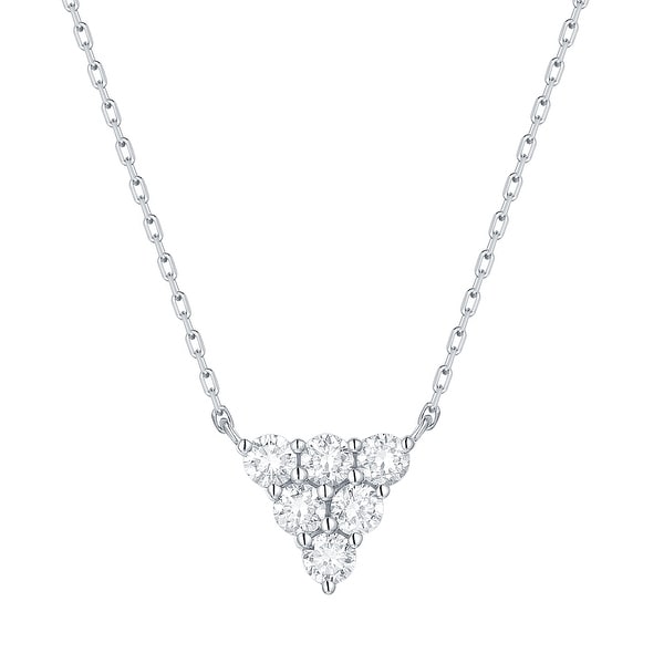 Smiling Rocks 0.34Ct G-H/VS1 Lab Grown Diamond Triangle Cluster Necklace