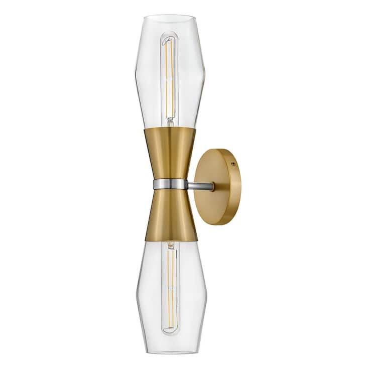 Lark 83902 Livie 2 Light 22" Tall Wall Sconce with Clear Glass Shades