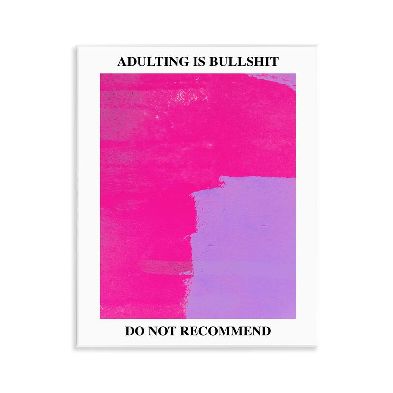 Stupell Adulting Do Not Recommend Wall Plaque Art Design By House of Lulu - 11 x 14