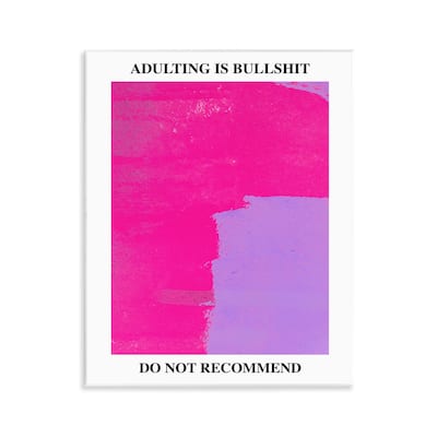 Stupell Adulting Do Not Recommend Wall Plaque Art Design By House of Lulu