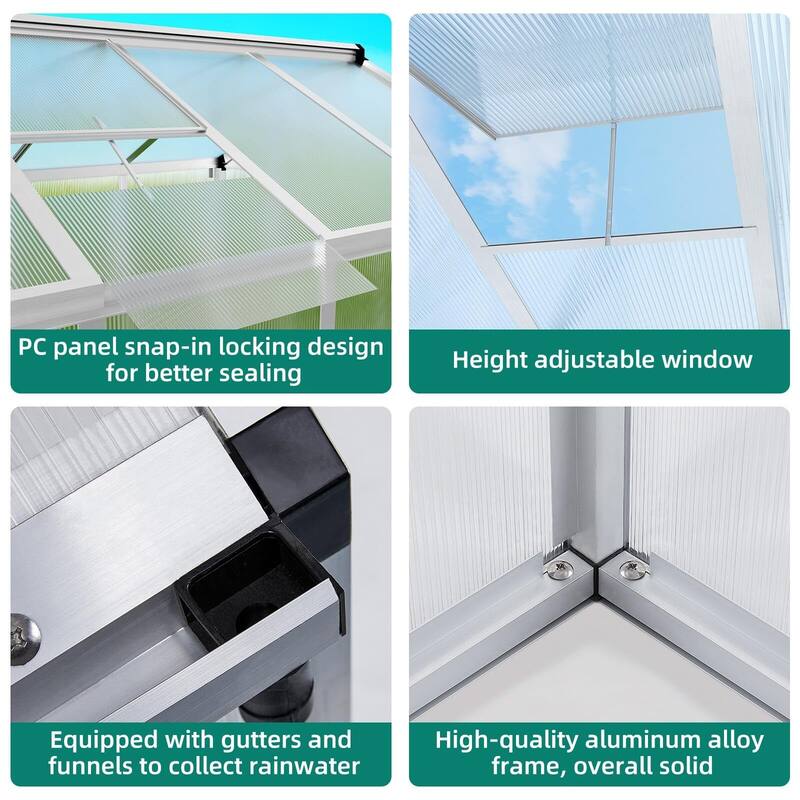 8x12 Ft Greenhouse for Outdoors,Large Walk-in Greenhouse