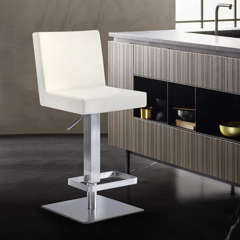 Strick & Bolton Callcott Contemporary Faux Leather and Metal Swivel Bar Stool