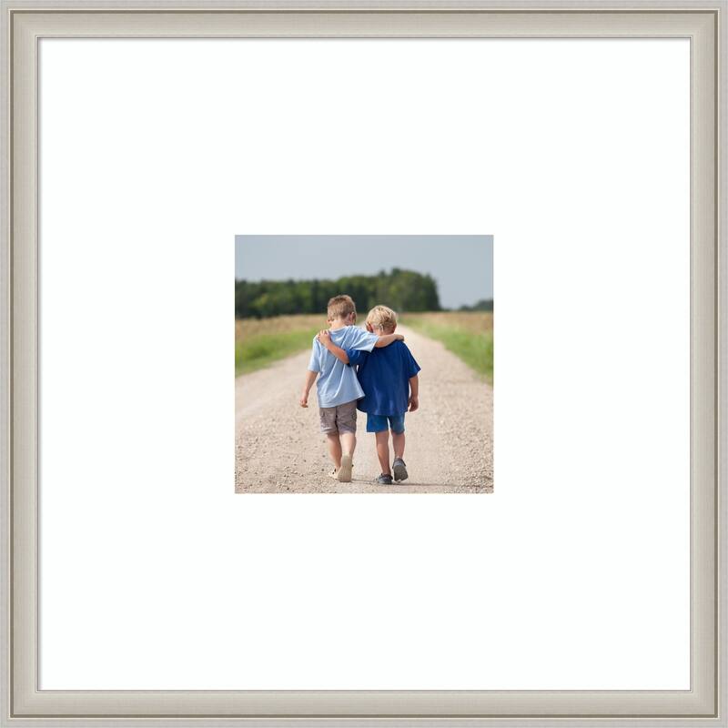 Florence Gold Framed Picture Frame, Photo Frame - 20x20 Matted White 8x8 - Florence Silver