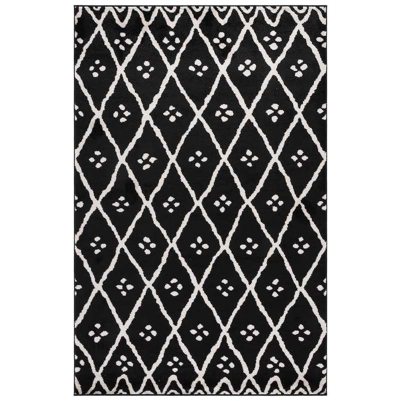 SAFAVIEH Amherst Orlaith Contemporary Rug - 4' x 6' - Black/Creme