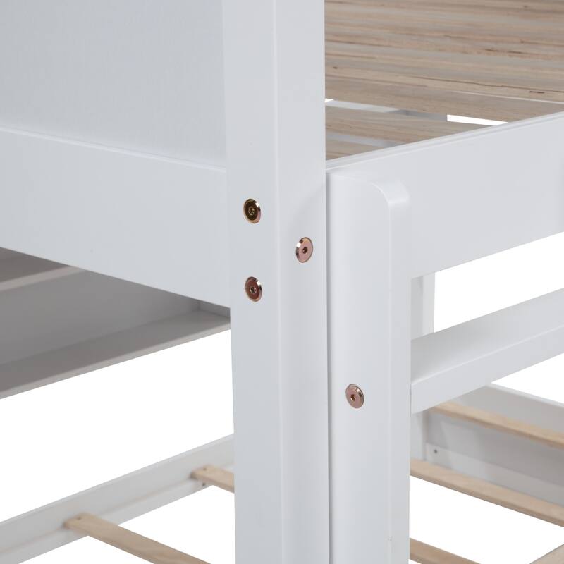 Bunk Bed with Built-in Storage Cabinets and Charging Station,Queen Over Queen