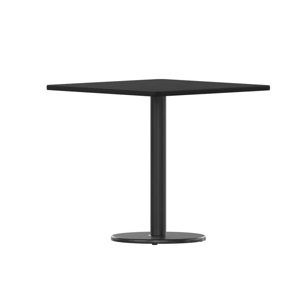 30'' Square Laminate Table Top with 18'' Round Table Height Base - 30"W x 30"D x 31.125"H - 30"W x 30"D x 31.125"H