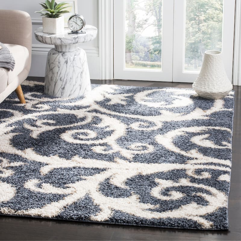 SAFAVIEH New Nadine Shag Grozda Scroll Rug