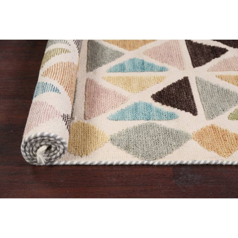 Contemporary Moroccan Oriental Area Rug Wool Handmade Carpet - 4'7" x 6'6"