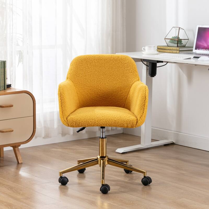 Teddy Fabric Adjustable Height Home Office Swivel Chair with Universal Wheel