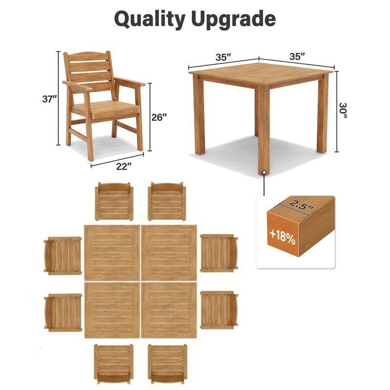WINSOON 12-Piece HIPS All Weather Outdoor Patio Dining Sets 4-Tables and 8-Chairs