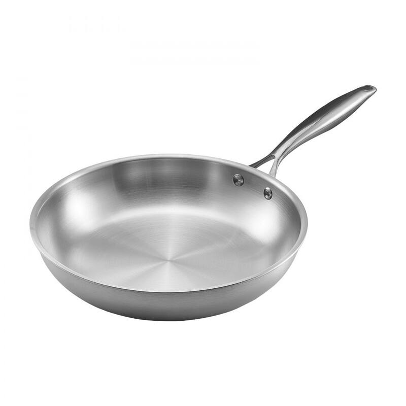 3-Piece Stainless Steel Skillet Set Even Heat Distribution Frying Pans for All Cooktops - Large Pan Size: 22 x 13 x 5 in