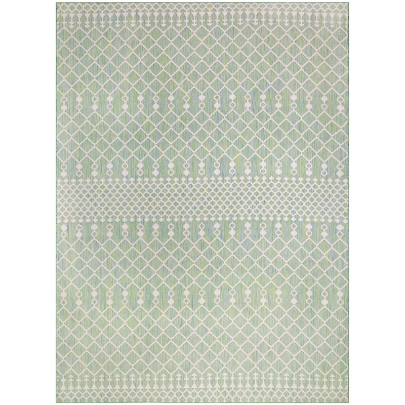 Nourison Selerno Indoor/Outdoor Moroccan Area Rug. - 9'x12' - Blue/Green