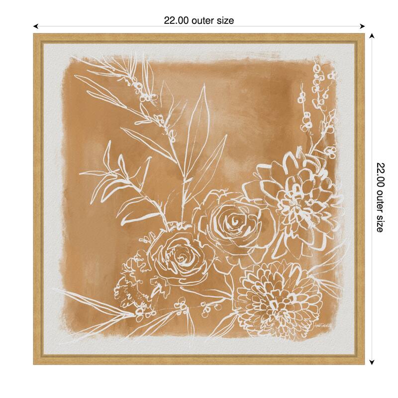 Flower Bundle by Anne Tavoletti Framed Canvas Wall Art Print - 22 x 22 in