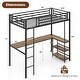preview thumbnail 3 of 8, Gymax Twin Size LED Bed Frame w/ Charging Station Upholstered
