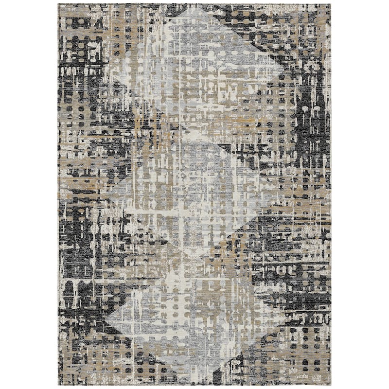 HomeRoots Geometric Transitional Rectangle Outdoor Rug