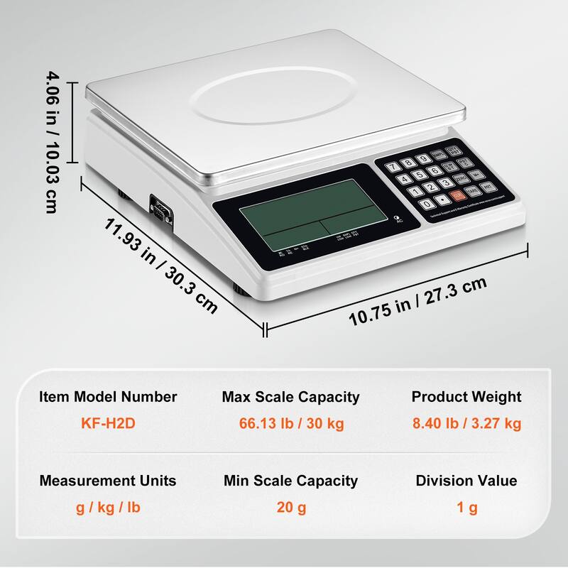 Industrial Counting Scale Inventory Counting Scale Kitchen Jewelry Scale with RS232 Port and LCD Screen