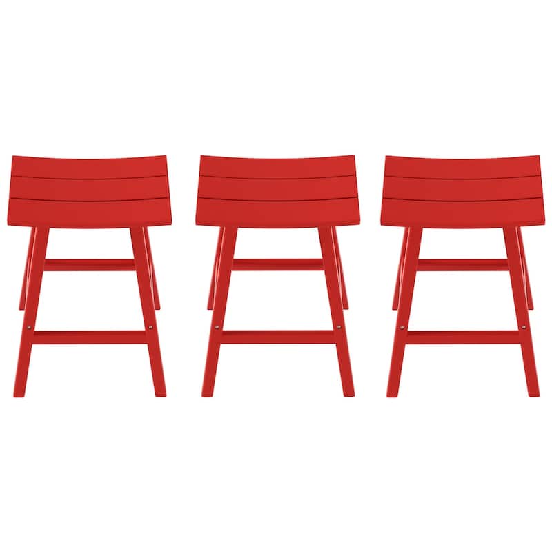 Laguna Hdpe All Weather Outdoor Patio 29" Saddle Seat Bar Stool (Set Of 3)