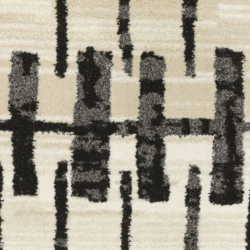 Style Haven Ripley Geometric Lines Beige/ Black Mixed Pile Area Rug