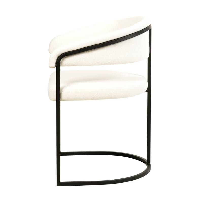 LeisureMod Set of 2 Aero Upholstered in Leather Dining Chair in Iron Accent Armchair in Polyester for Home & Kitchen