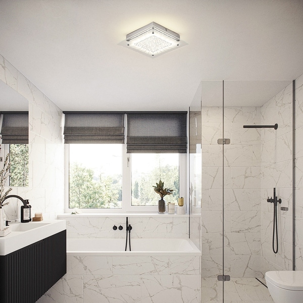 Crystal bathroom flush ceiling light top