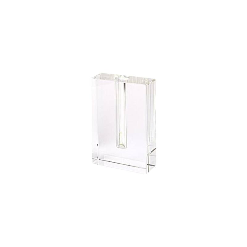 HomeRoots 6" Clear Crystal Glass Square Table Vase