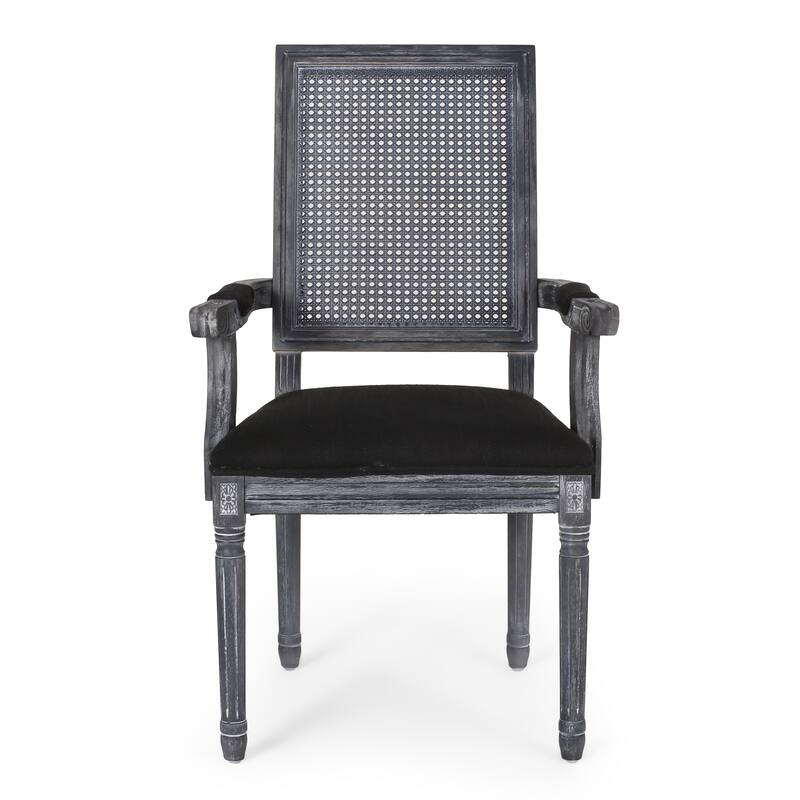 Marlette Wood and Cane Upholstered Expandable 7 Piece Dining Set by Christopher Knight Home
