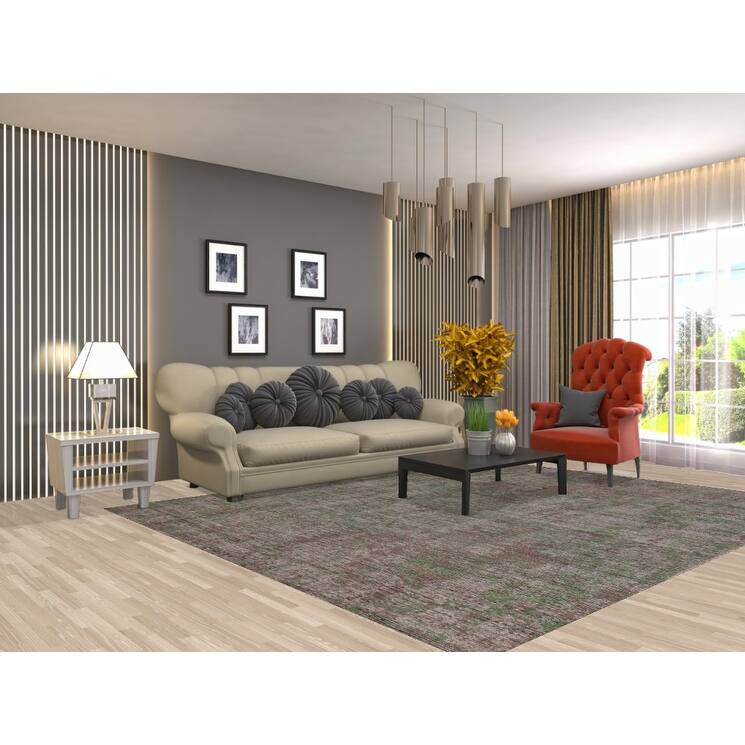 Abstract Modern Area Rug Hand-Knotted Bedroom Wool Carpet - 8'0"x 9'9"