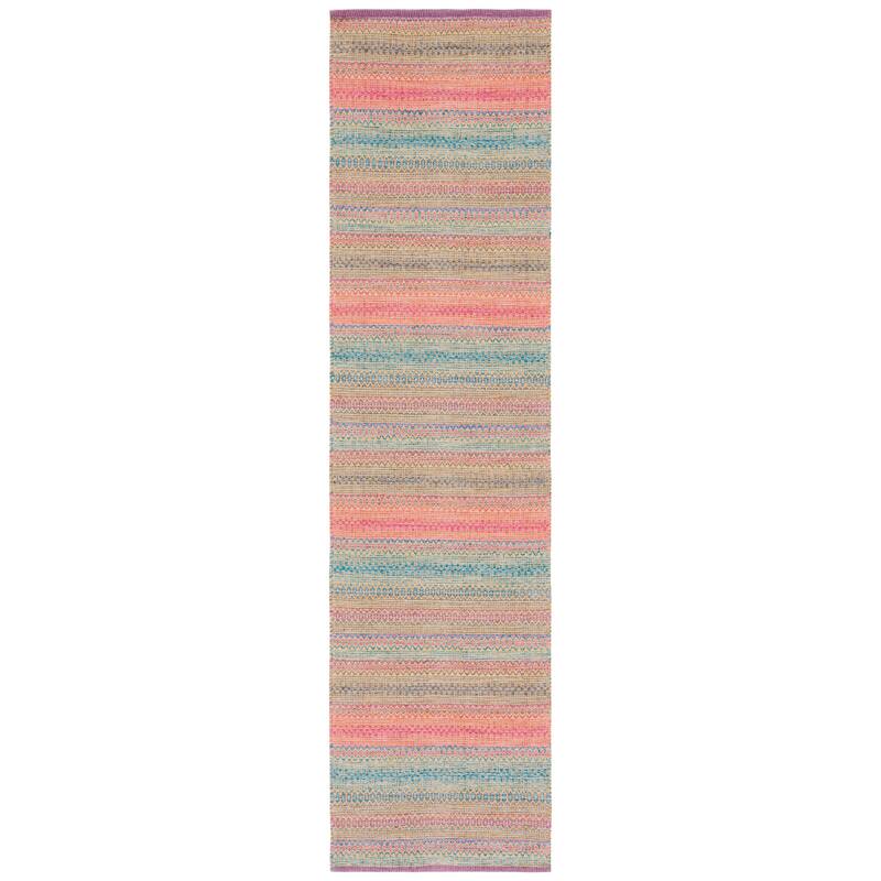 SAFAVIEH Handmade Kilim Vladlena Transitional Rug - 2'3" x 9' Runner - Pink/Blue