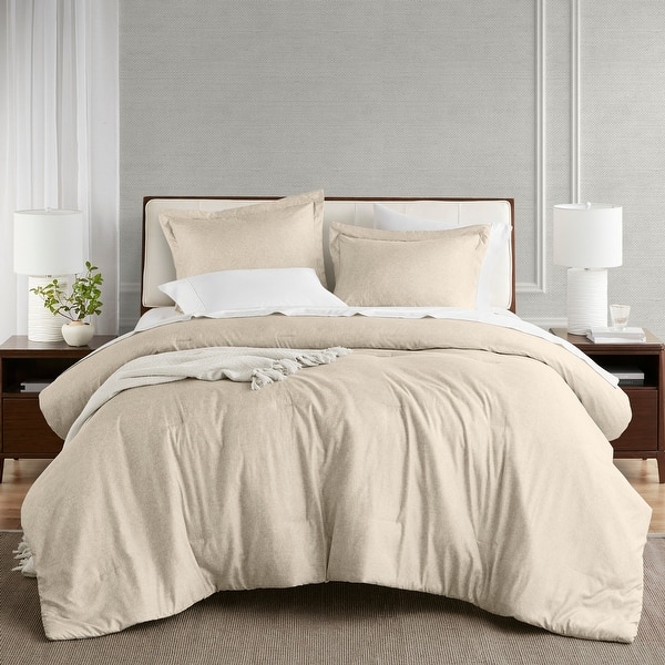 Chelsea Square Reese Modern Lightweight Chambray Print Comforter Set - Neutral - Queen