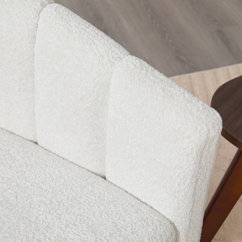 29.9" W Mid-Century Chenille Armchair with Metal Legs