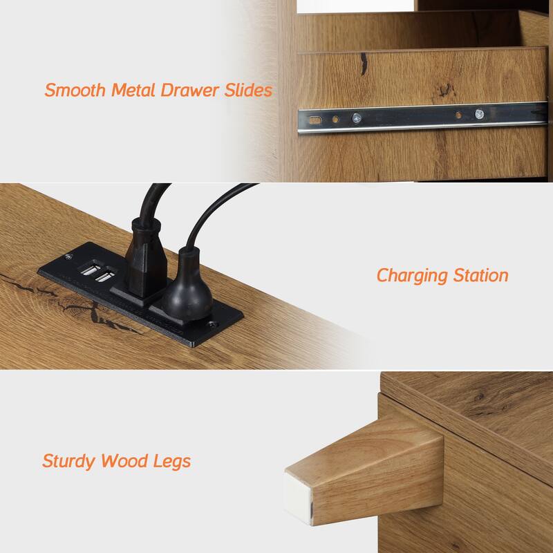 9-Drawer Dresser and Nightstand Set for Bedroom, 106.2" Wide