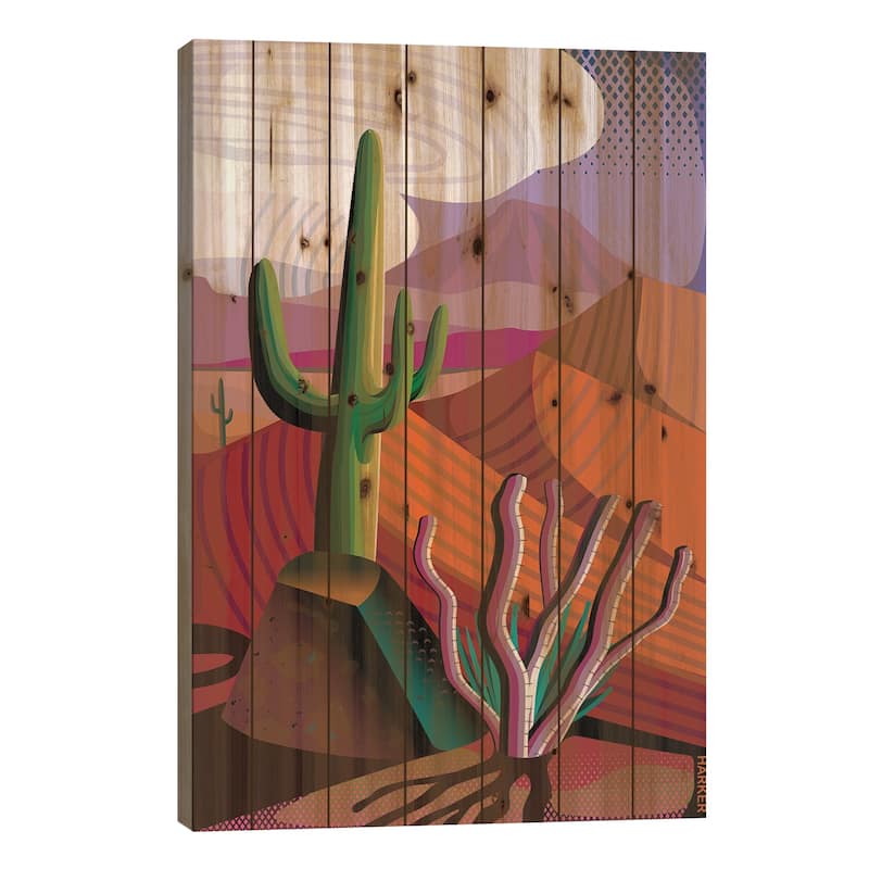 Gila River Reserve Print On Wood by Charles Harker - Multi-Color - 26x18x1.5