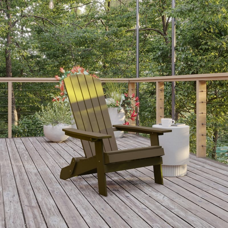 Poly-resin Folding Adirondack Indoor/Outdoor Patio Chair (Set of 4)