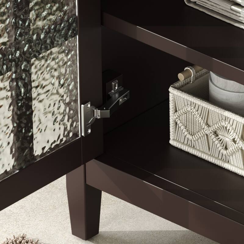 30"Bathroom Vanity with Ceramic Sink, Adjustable Shelf and Tip-Out Tray, Solid Wood Legs, Metal Knobs and Soft Close Hinges