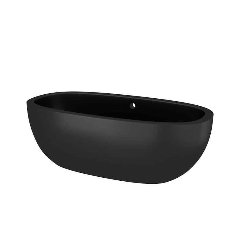 Avalon NativeStone Freestanding Soaking Tub - 72" - Charcoal
