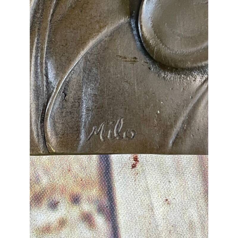 Art Noveau Female Woman Portrait Bas Relief Bronze Sculpture Carving Hanging Art 9.5 Inches X 4 Inches