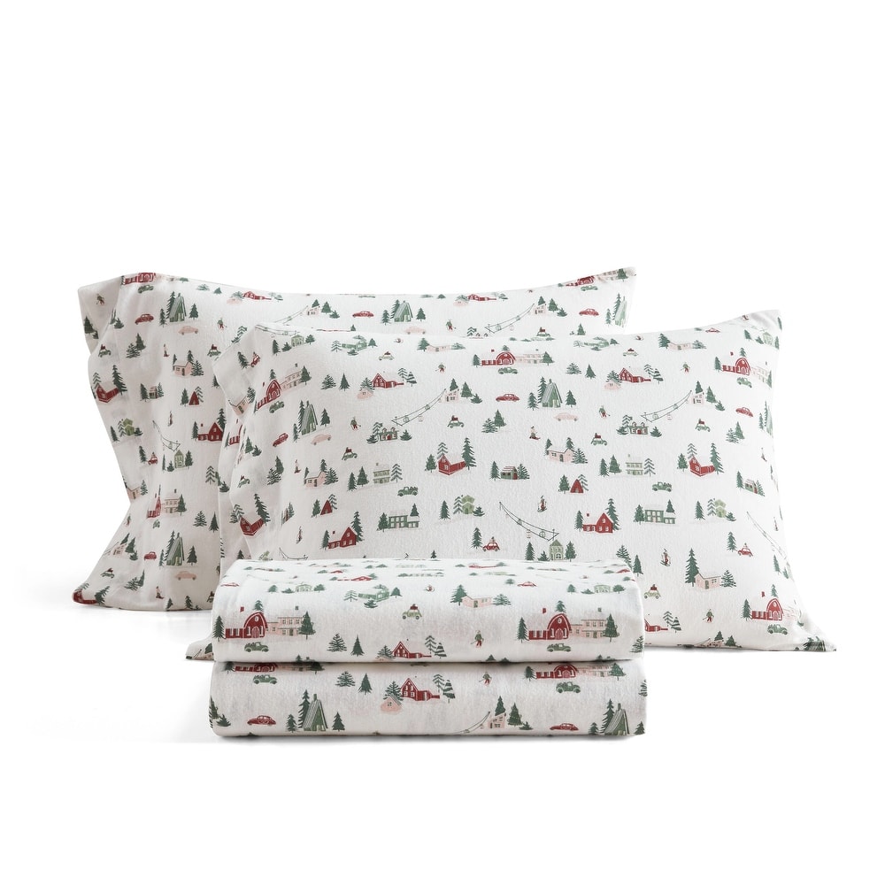 Martha Stewart Printed Cotton Flannel Sheet Set