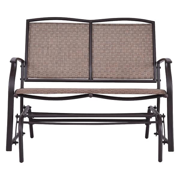 Shop Costway Patio Glider Rocking Bench Double 2 Person Chair Loveseat Overstock 16639885