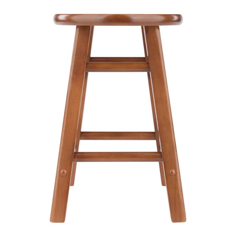 Element 2-Pc Square Legs Dining Stool Set, Teak Finish - N/A