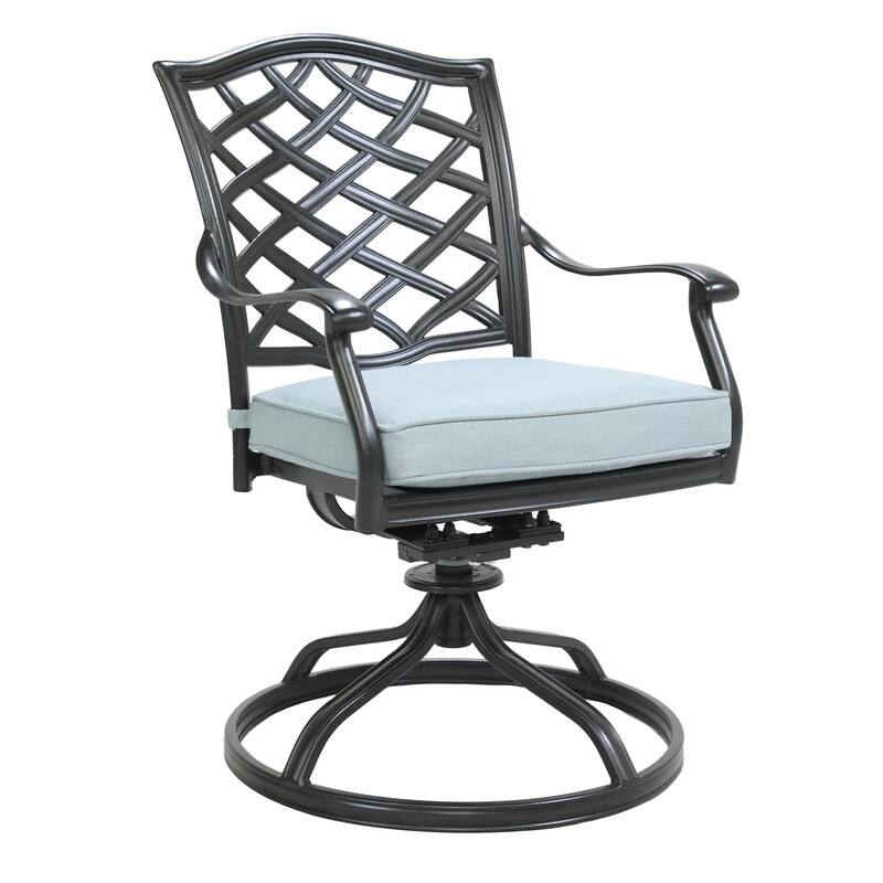Torino 7-piece Aluminum Dining Set with 6 Swivel Rockers - N/A