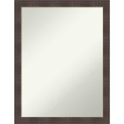 Non-Beveled Wood Wall Mirror - Whiskey Brown Rustic Frame