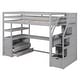 preview thumbnail 11 of 14, Twin Size Wood Loft Bed with Desk and Shelves,Storage Staircase and Drawers