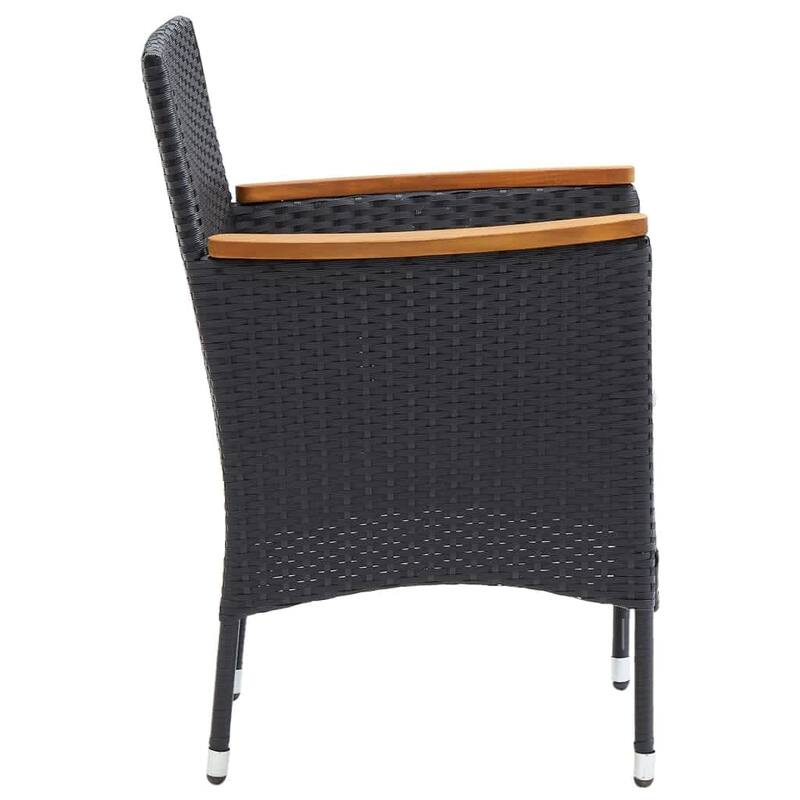 vidaXL Patio Dining Set with Cushions Poly Rattan