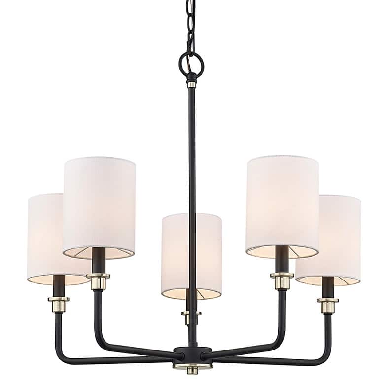 Millennium Lighting 9145 Chelsea 5 Light 25" Wide Chandelier - Matte Black / Modern Gold